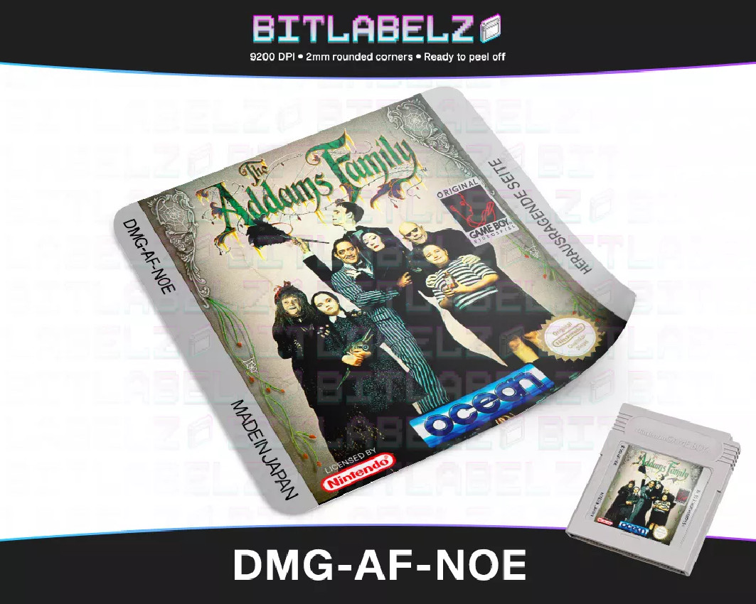 The Addams Family - Game Boy Label [DMG-AF-NOE]