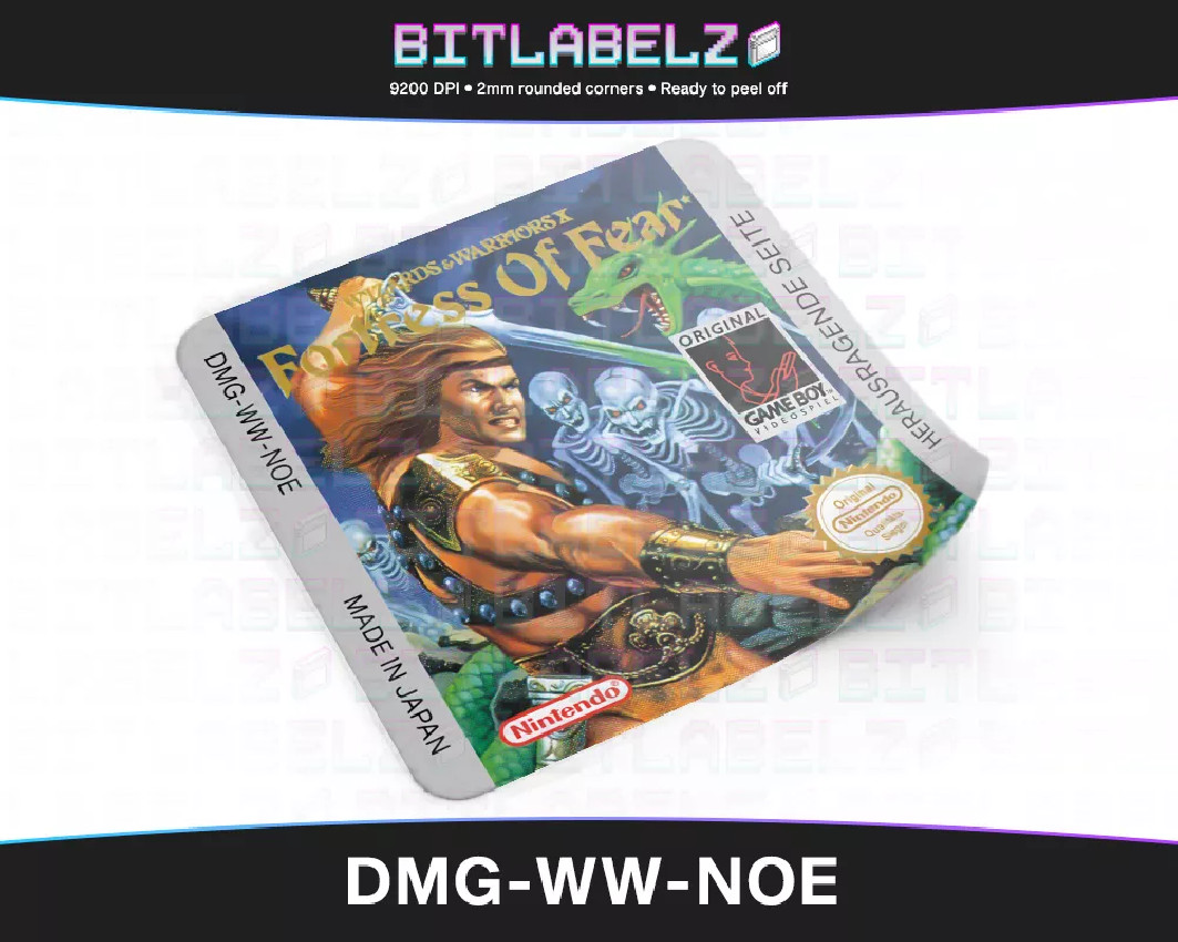 Wizards & Warriors X: The Fortress of Fear Game Boy Label [DMG-WW-NOE]