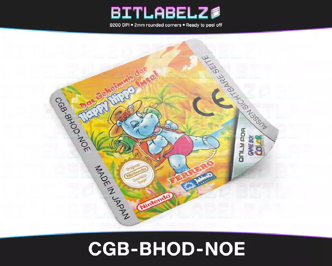 Das Geheimnis der Happy Hippo-Insel - Game Boy Color Label [CGB-BHOD-NOE]