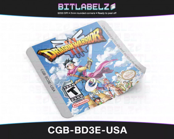 Dragon Warrior III - Game Boy Color Label [CGB-BD3E-USA]