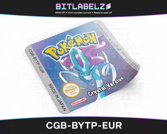 Pokemon Crystal Version - Game Boy Color Label [CGB-BYTP-EUR] with Metallic Effect