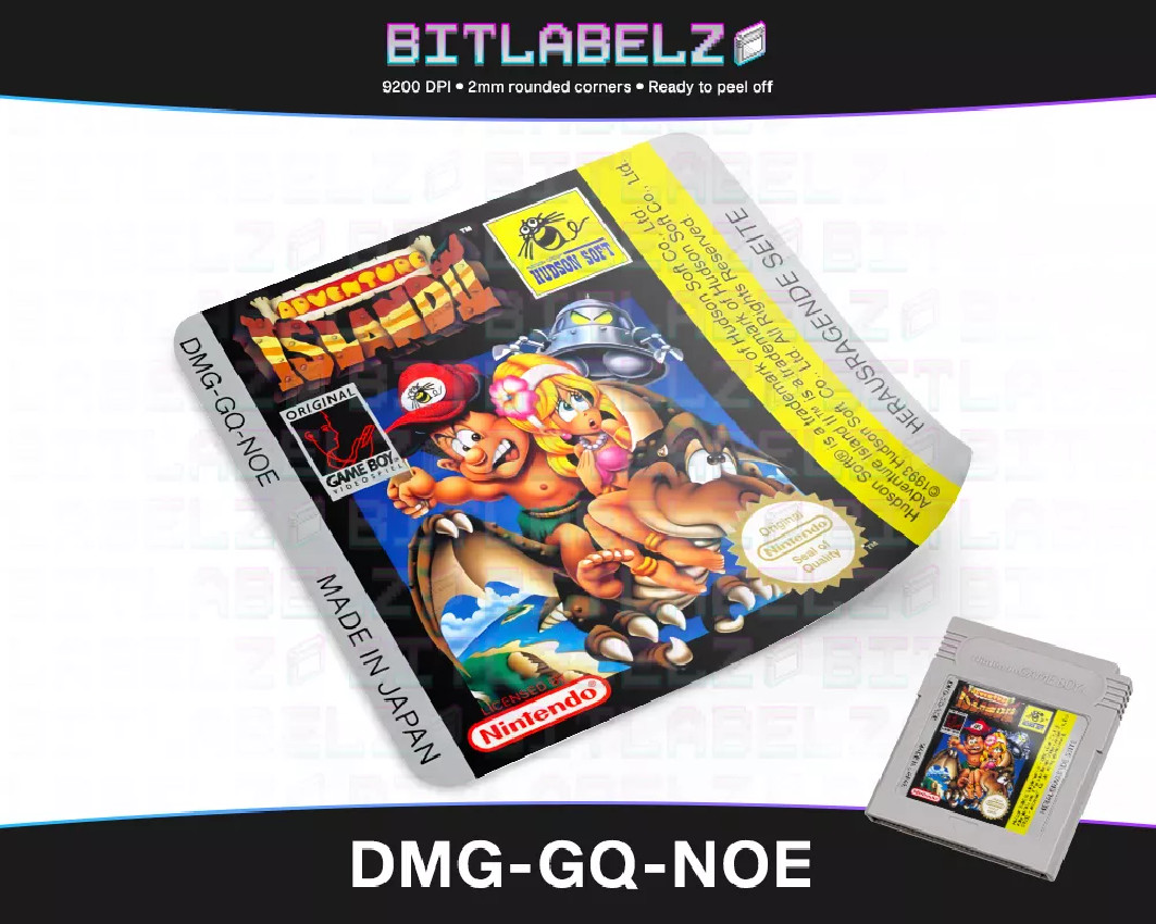 Adventure Island 2 - Game Boy Label [DMG-GQ-NOE]