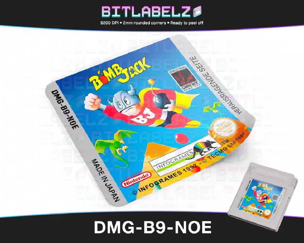 Bomb Jack Game Boy Label [DMG-B9-NOE]