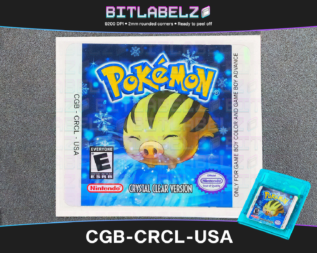 Pokemon Crystal Clear - Holographic Game Boy Label [DMG-CRCL-USA]