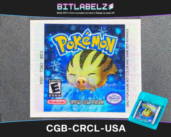 Pokemon Crystal Clear - Holografisches Game Boy Label [DMG-CRCL-USA]