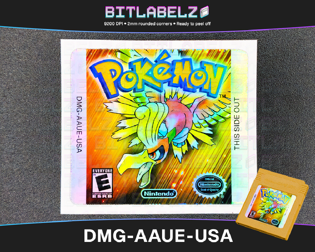 Pokemon Gold - Holografisches Game Boy Label [DMG-AAUE-USA]