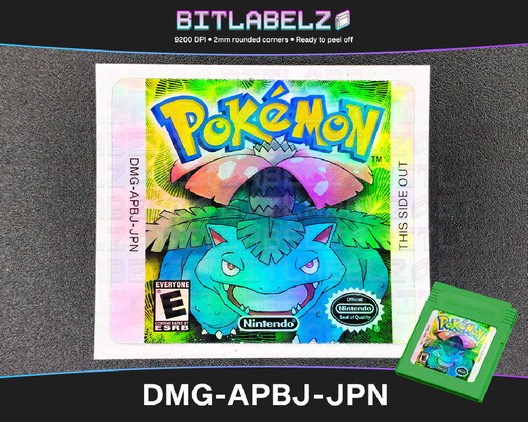 Pokemon Green - Holografisches Game Boy Label [DMG-APBJ-JPN]