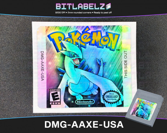 Pokemon Silver - Holografisches Game Boy Label [DMG-AAXE-USA]