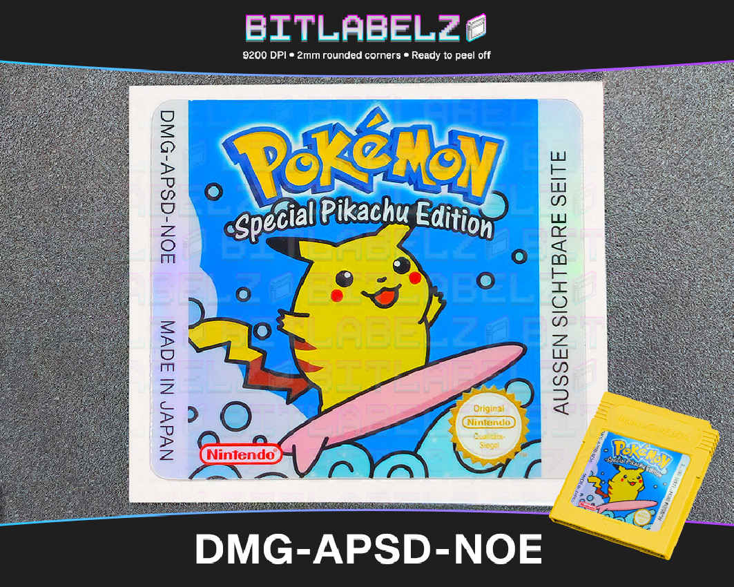Pokemon Surfing Pikachu - Holografisches Game Boy Label [DMG-APSD-NOE]