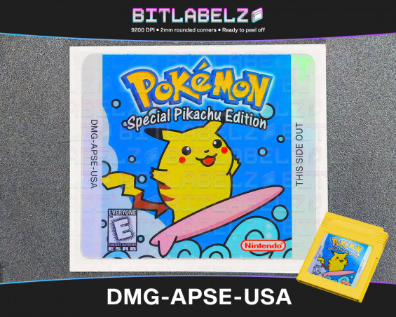 Pokemon Surfing Pikachu - Holografisches Game Boy Label [DMG-APSE-USA]