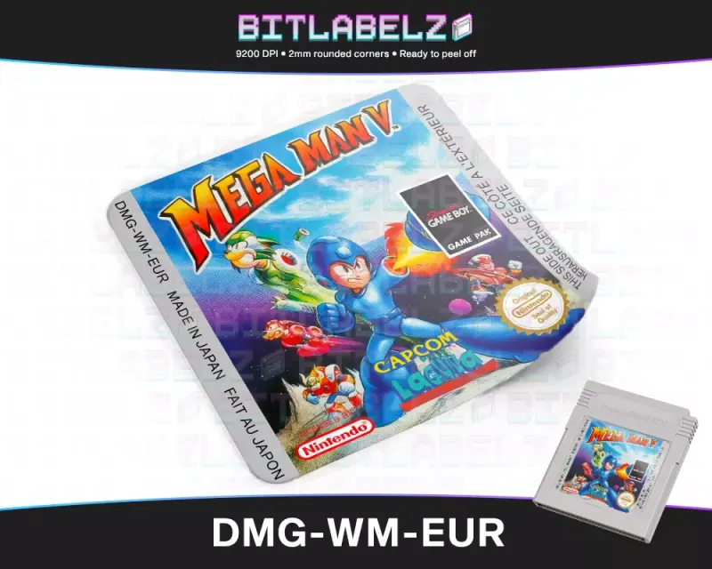 Mega Man V - Étiquette Game Boy [DMG-WM-EUR]