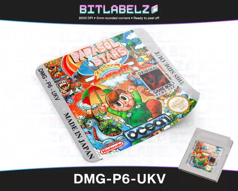Parasol Stars: The Story Of Rainbow Islands 2 - Etichetta Game Boy [DMG-P6-UKV]