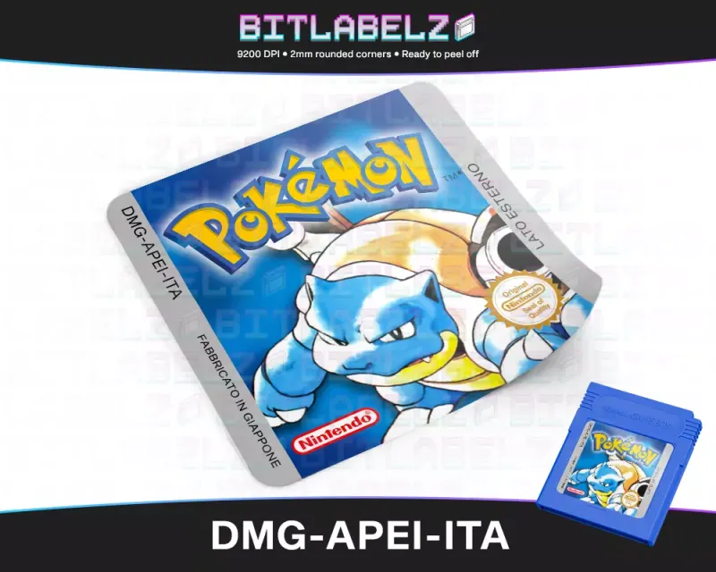 Pokemon Versione Blu - Etichetta Game Boy [DMG-APEI-ITA]