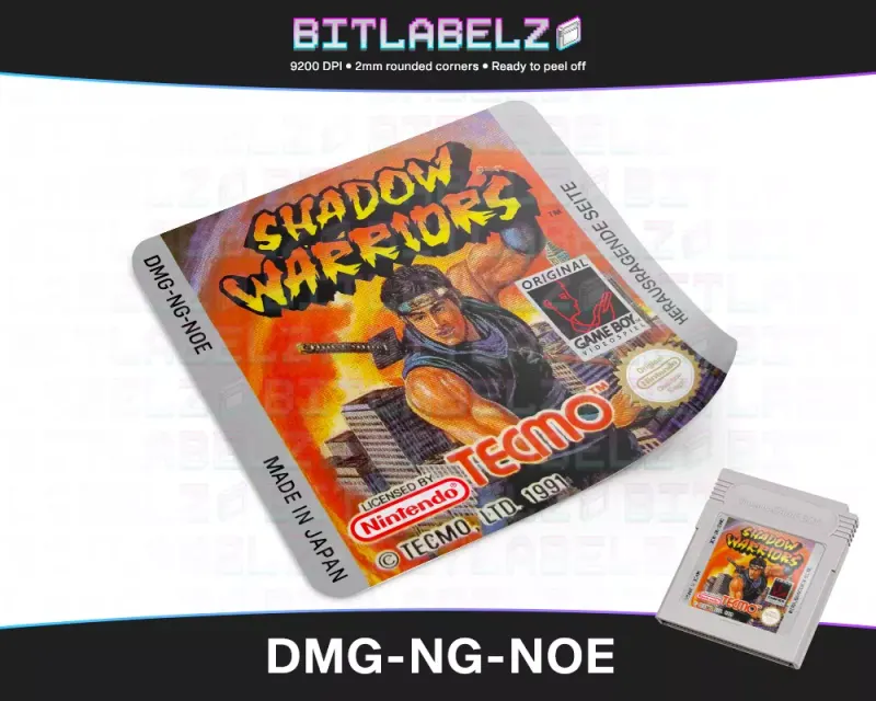 Shadow Warriors - Étiquette Game Boy [DMG-NG-NOE]
