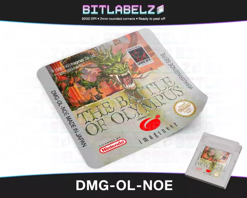 The Battle of Olympus - Etichetta Game Boy [DMG-OL-NOE]