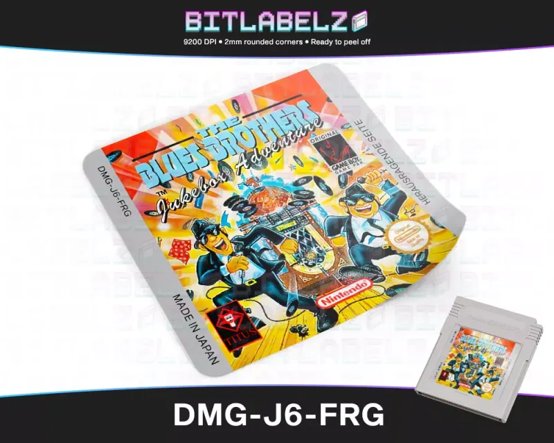 The Blues Brothers: Jukebox Adventure - Etichetta Game Boy [DMG-J6-FRG]