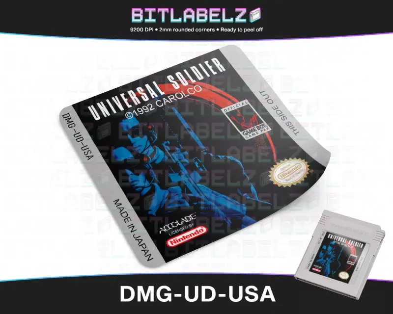 Universal Soldier - Étiquette Game Boy [DMG-UD-USA]