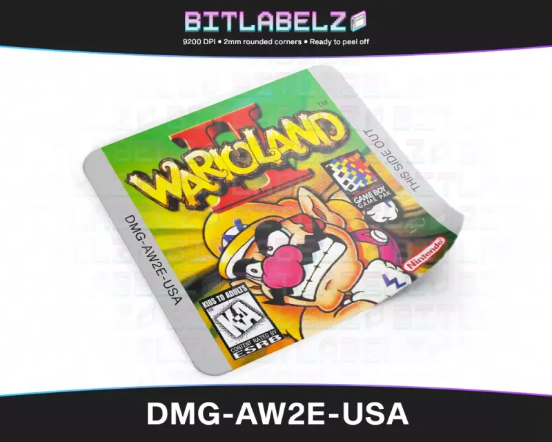 Wario Land 2 - Etichetta Game Boy [DMG-AW2E-USA]
