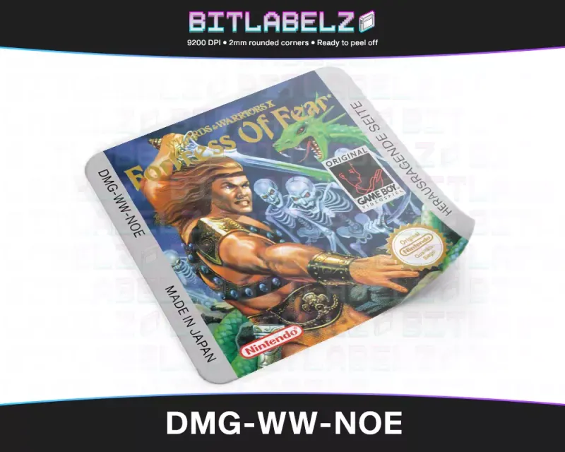 Wizards & Warriors X: The Fortress of Fear - Etichetta Game Boy [DMG-WW-NOE]
