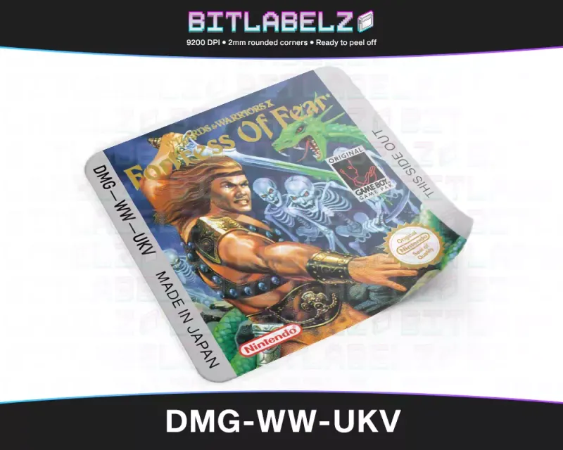 Wizards & Warriors X: The Fortress of Fear - Etichetta Game Boy [DMG-WW-UKV]