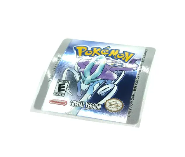 Pokemon Crystal Version - Etichetta Game Boy Color [CGB-BYTE-USA] con effetto metallizzato