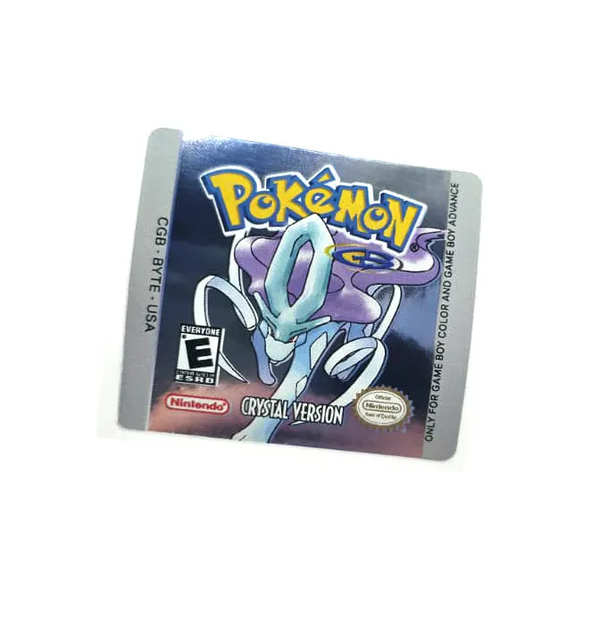 Pokemon Crystal Version - Etichetta Game Boy Color [CGB-BYTE-USA] con effetto metallizzato