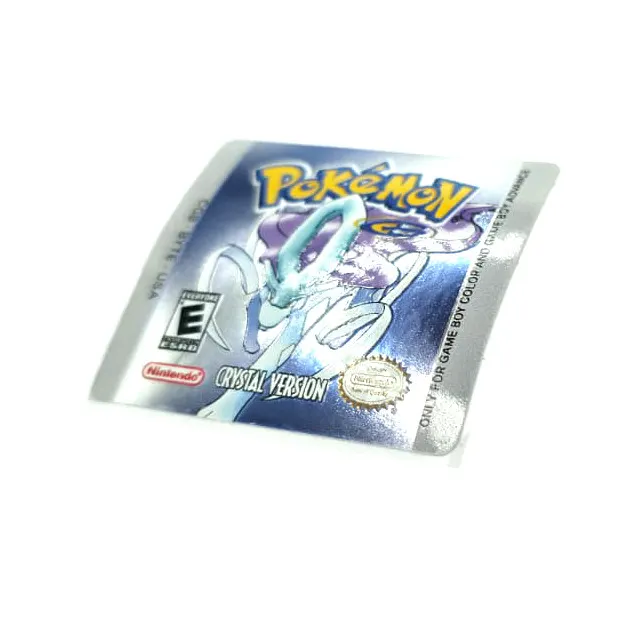 Pokemon Crystal Version - Etichetta Game Boy Color [CGB-BYTE-USA] con effetto metallizzato