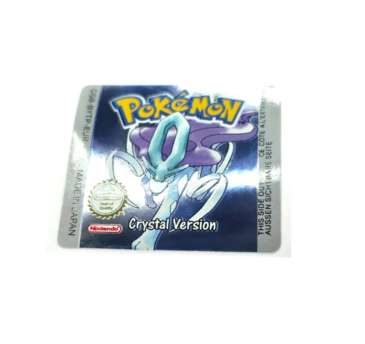 Pokemon Crystal Version - Etichetta Game Boy Color [CGB-BYTP-EUR] con effetto metallizzato