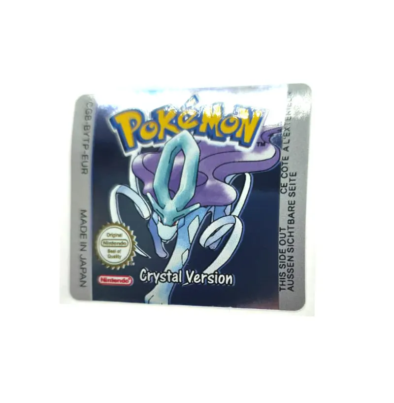 Pokemon Crystal Version - Etichetta Game Boy Color [CGB-BYTP-EUR] con effetto metallizzato