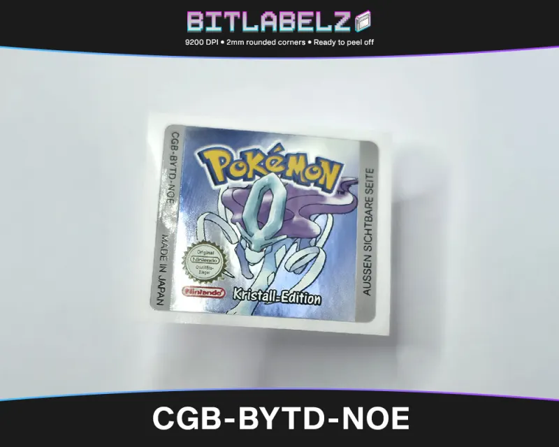 Pokemon Kristall Edition - Étiquette Game Boy Color [CGB-BYTD-NOE] avec effet métallisé