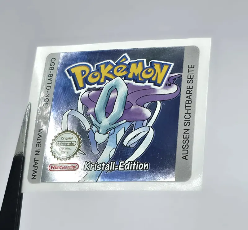 Pokemon Kristall Edition - Étiquette Game Boy Color [CGB-BYTD-NOE] avec effet métallisé