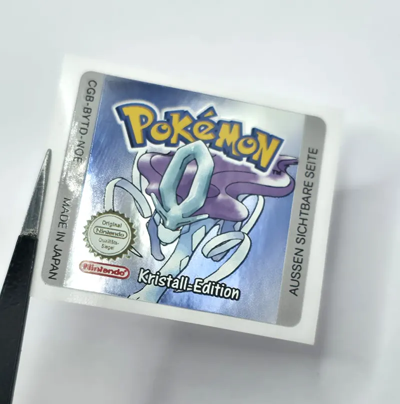 Pokemon Kristall Edition - Étiquette Game Boy Color [CGB-BYTD-NOE] avec effet métallisé