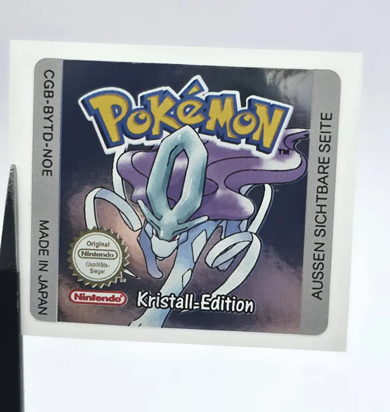Pokemon Kristall Edition - Étiquette Game Boy Color [CGB-BYTD-NOE] avec effet métallisé