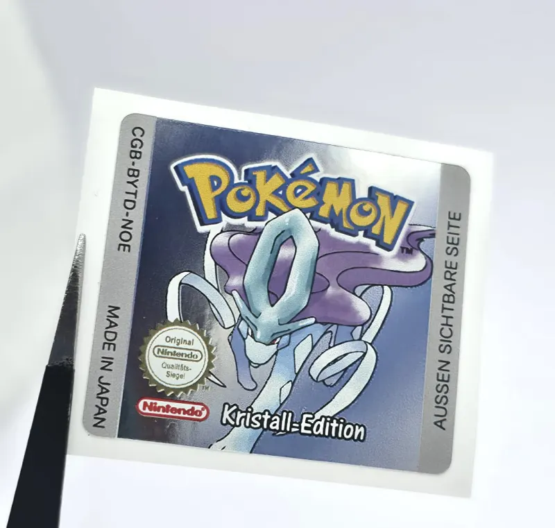 Pokemon Kristall Edition - Étiquette Game Boy Color [CGB-BYTD-NOE] avec effet métallisé