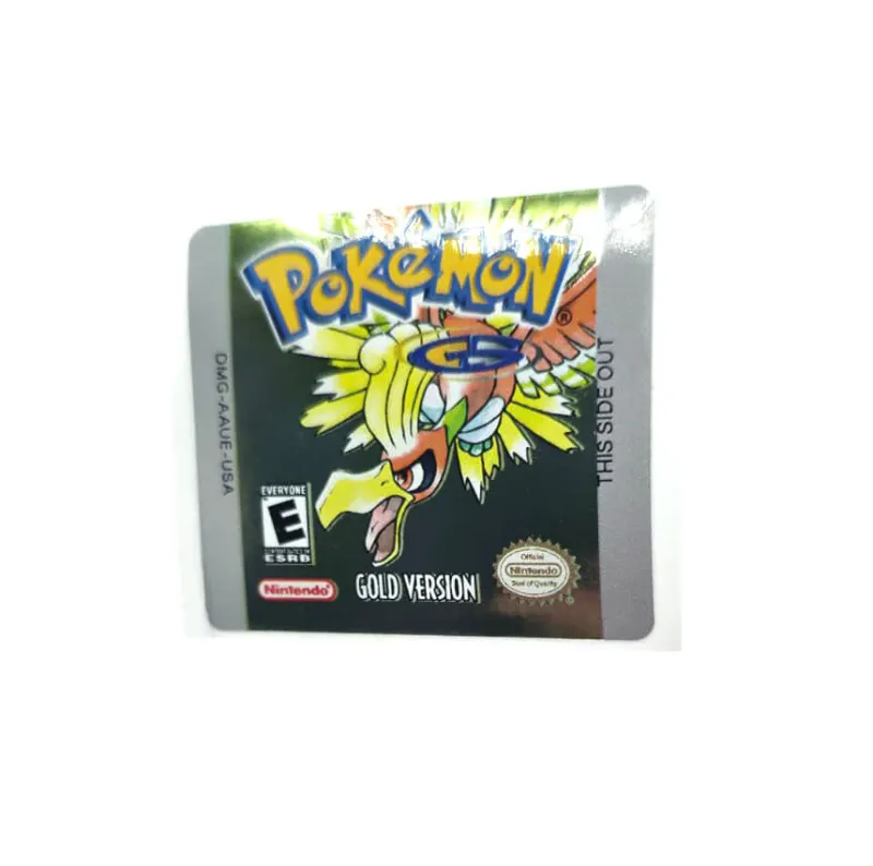 Pokemon Gold Version - Etichetta Game Boy Color [DMG-AAUE-USA] con effetto oro