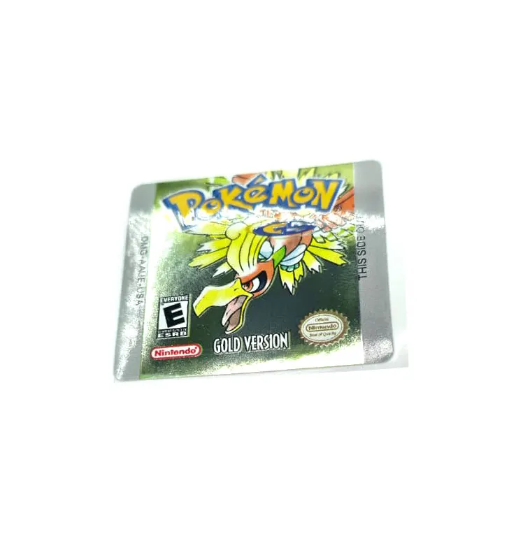 Pokemon Gold Version - Etichetta Game Boy Color [DMG-AAUE-USA] con effetto oro