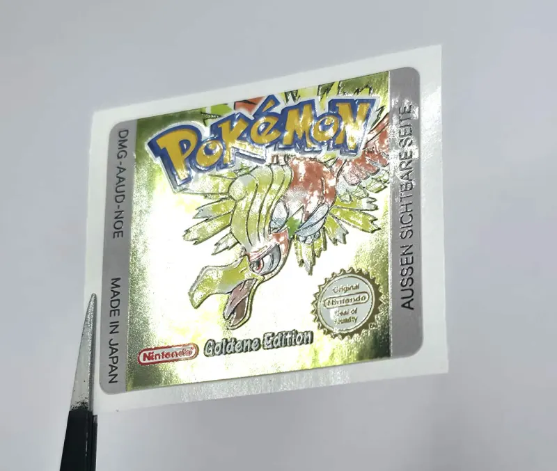 Pokemon Goldene Edition - Etichetta Game Boy Color [DMG-AAUD-NOE] con effetto oro
