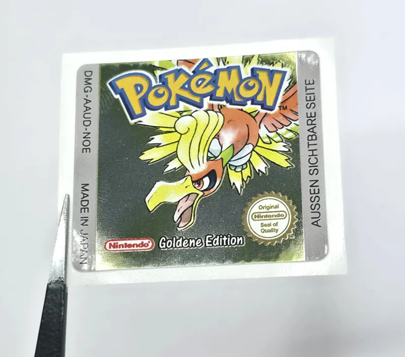 Pokemon Goldene Edition - Etichetta Game Boy Color [DMG-AAUD-NOE] con effetto oro