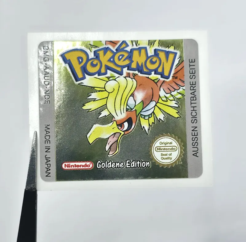 Pokemon Goldene Edition - Etichetta Game Boy Color [DMG-AAUD-NOE] con effetto oro