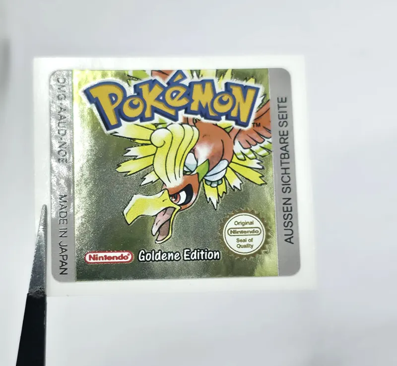 Pokemon Goldene Edition - Etichetta Game Boy Color [DMG-AAUD-NOE] con effetto oro