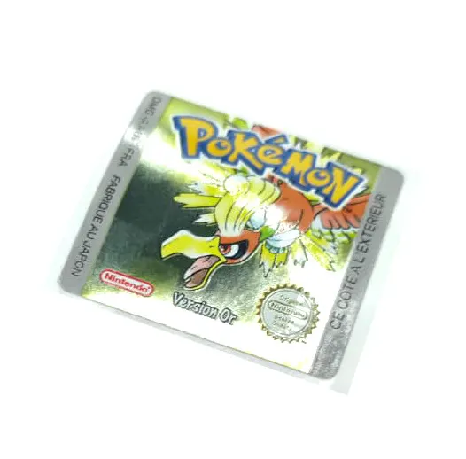 Pokemon Version Or - Etichetta Game Boy Color [DMG-AAUF-FRA] con effetto oro