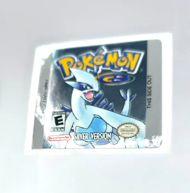 Pokemon Silver Version - Etichetta Game Boy Color [DMG-AAXE-USA] con effetto argento