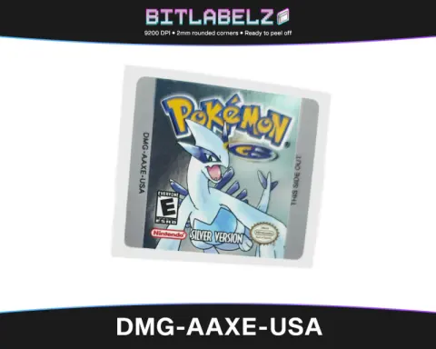 Pokemon Silver Version - Game Boy Color Label [DMG-AAXE-USA] mit Silber Effekt