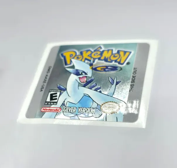 Pokemon Silver Version - Etichetta Game Boy Color [DMG-AAXE-USA] con effetto argento