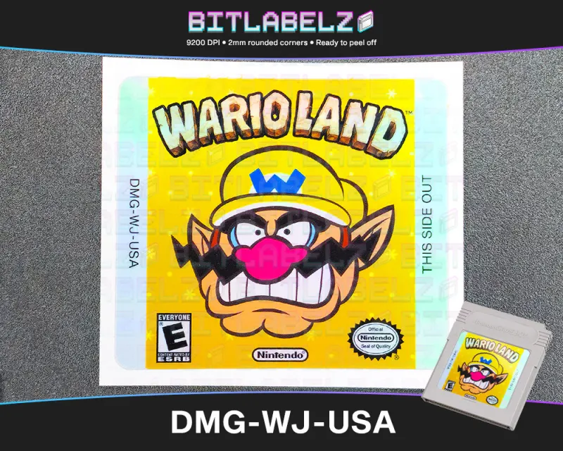 Wario Land - Holografisches Game Boy Label [DMG-WJ-USA]