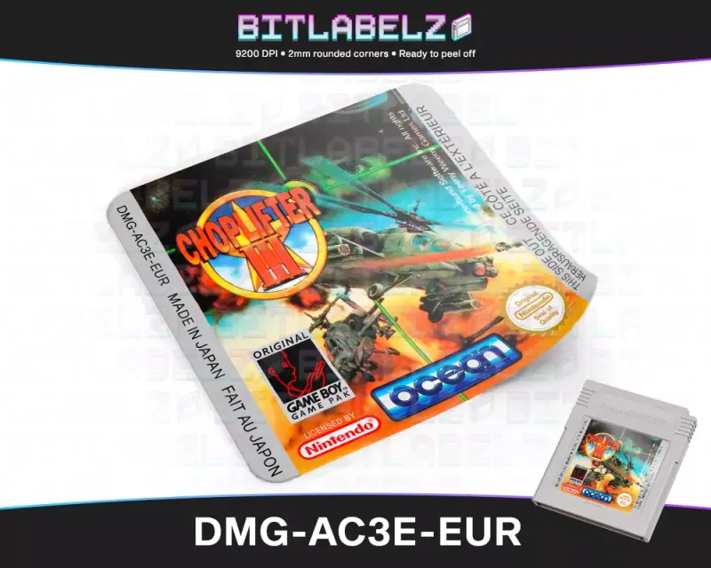 Choplifter III - Étiquette Game Boy [DMG-AC3E-EUR]
