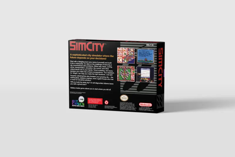 Sim City - Scatola di ricambio Super Nintendo, immagine 3