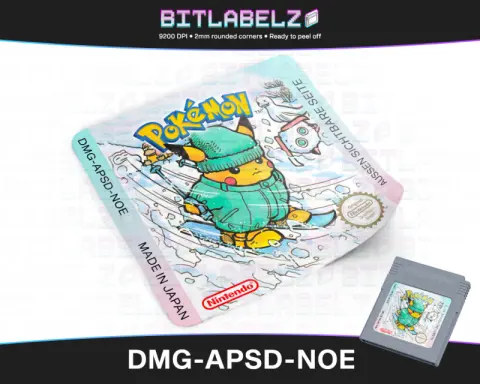 Pokemon Gelb Ski Pikachu - Etichetta Game Boy custom [DMG-APSD-NOE]