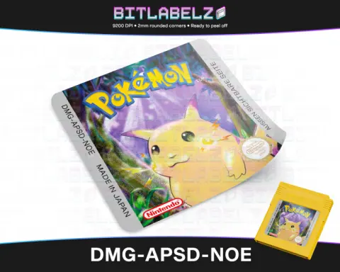 Pokemon Gelbe Edition - Etichetta Game Boy stile TCG [DMG-APSD-NOE]