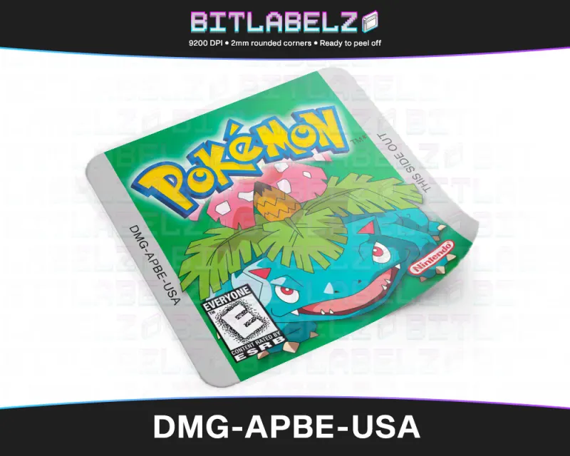 Pokemon Green Version - Étiquette Game Boy custom [DMG-APBE-USA]